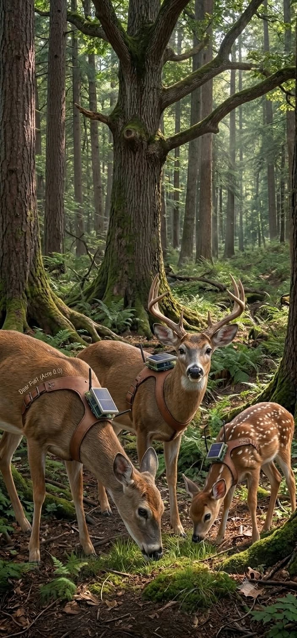 A tagged herd on open ground